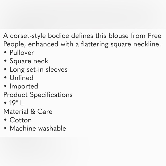 NWT $88R Free People White Joi Woven Square Neck Top - Picture 7 of 8